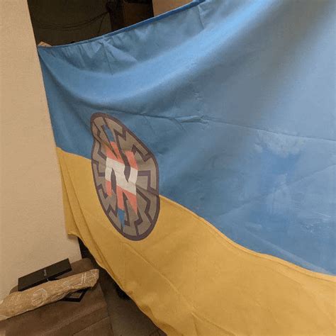 Flag of the Azov Battalion combined with the Transgender flag : r ...
