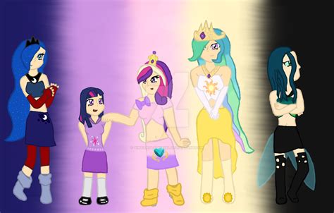 Human Princesses And A Queen by yinyanglouiegirl on DeviantArt