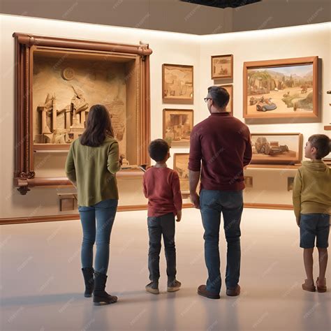 Premium Photo | Show a family exploring a local museum together with