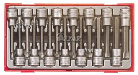 TENGTOOLS ZESTAW NASADEK TORX HEX 1/2" DŁUGICH TTTXH15 - 118890102