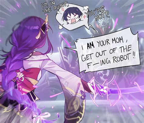 raiden shogun, scaramouche, and scaramouche (genshin impact) drawn by