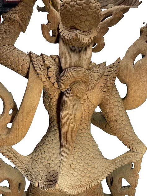 Antique Hand Carved Teak Wood Burmese Angel | Asian Art Imports