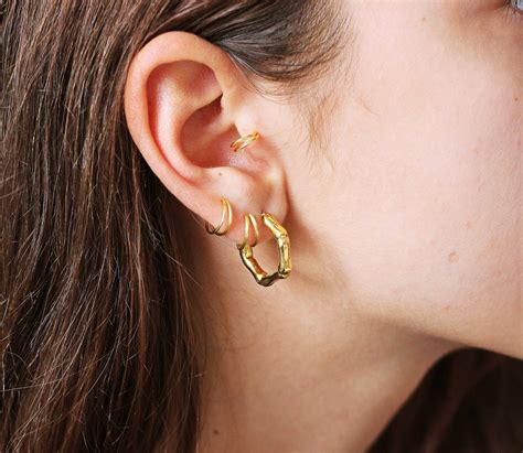 double tragus piercing gold tragus earring  helix etsy