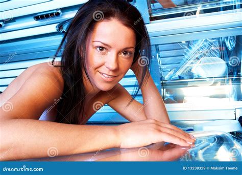 Young woman in solarium stock image. Image of healthcare - 13238329