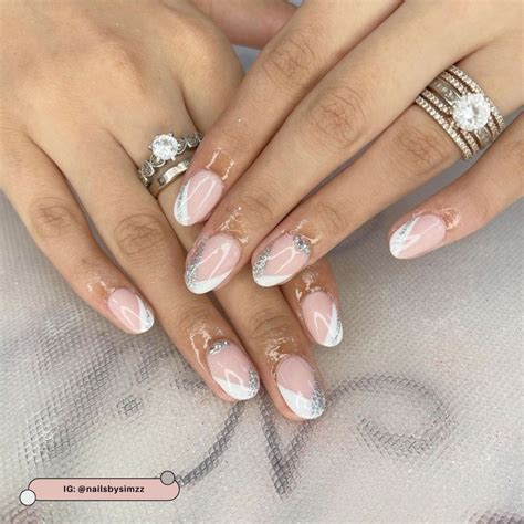 Ethereal Glow Design (White French Tip Nails)