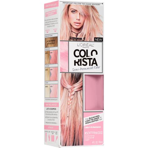 L'Oreal Paris Colorista Semi-Permanent Hair Color, SoftPink - Shop Hair ...