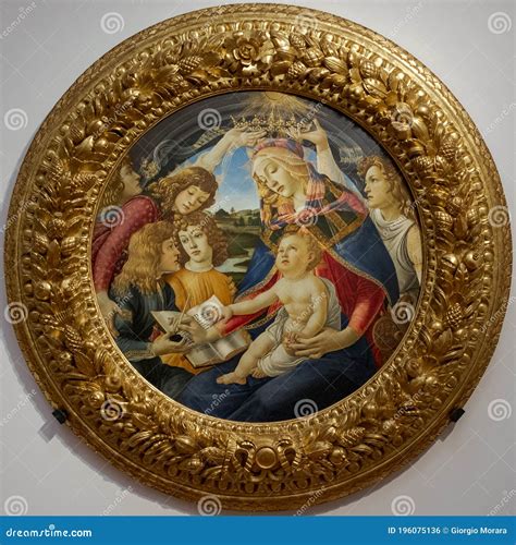 Sandro Botticelli, Madonna of the Magnificat. Uffizi Gallery. Editorial ...