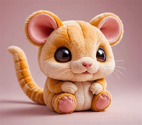 cute plush mouse toy  large eyes   ai scribbles