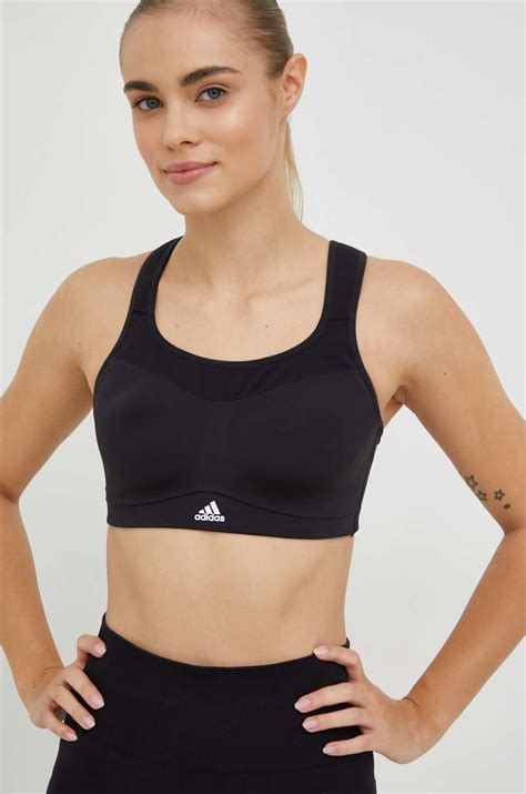 Спортивный бюстгальтер adidas Performance цвет чёрный однотонный ...