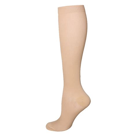 1PC Pressure Socks Beige Nylon Summer Mid Tube Solid Color Compression