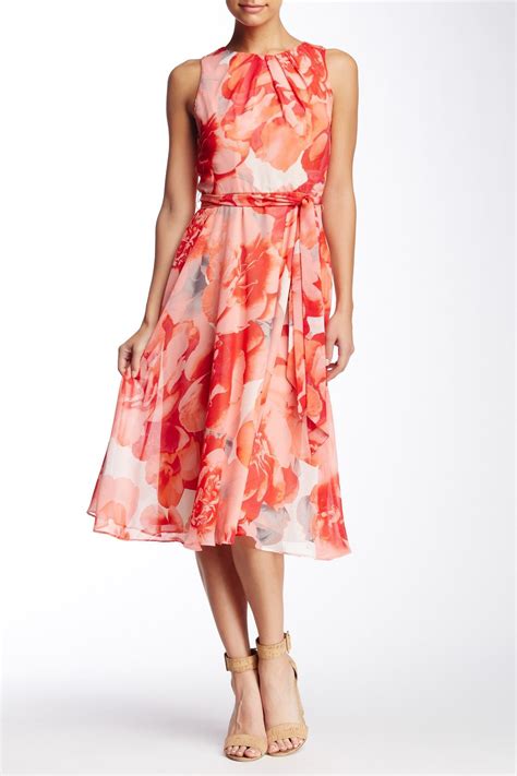 Sleeveless Floral Chiffon Midi Dress | Chiffon midi dress, Chiffon
