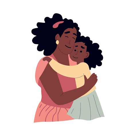 Happy African American mother and little girl. Mother and daughter