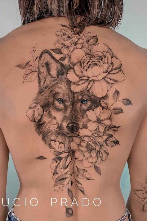 Tattoo Lobo Nas Costas Feminina - tatuagem-feminina-de-lobo-com-floral-nas-costas | Tatuagem mulher ...