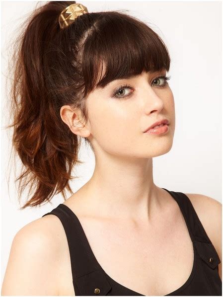 Hairstyle Ideas for Ponytail with Bangs | StyleWile