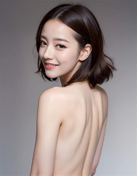 premium ai image attractive beautiful asian girl bare shoulder photo