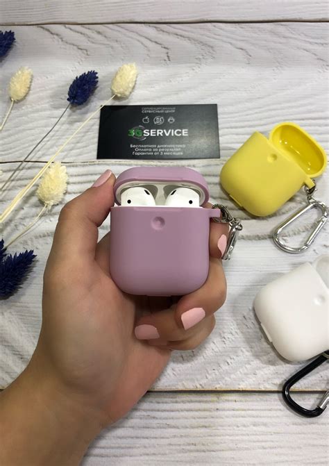 Купить Чехол силиконовый для Apple AirPods с карабином (lavender) в ...