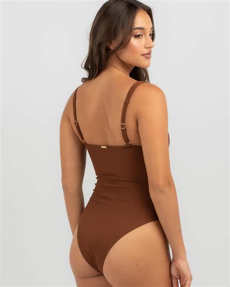 Shop Billabong Sunrays Chloe One Piece Swimsuit In Toasted Coconut