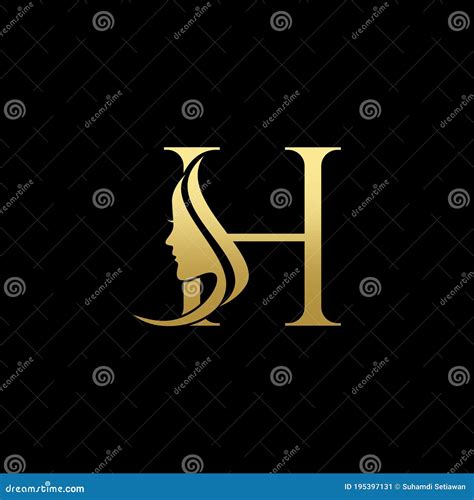 Letter H Beauty Women Face Logo Design Vector Stock Vector ...