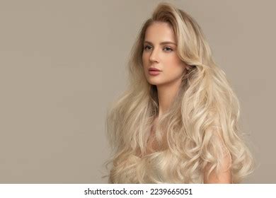 Portrait Beautiful Woman Voluminous Curly Hair Stock Photo 2239665051 ...