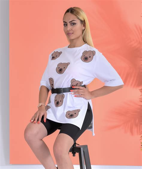Дамски сет от 3 части - D2306047 - бяла с мечета | afashion.eu