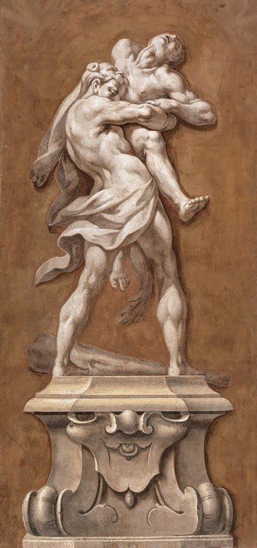 Hercules and Antaeus by Lombard School - Artvee