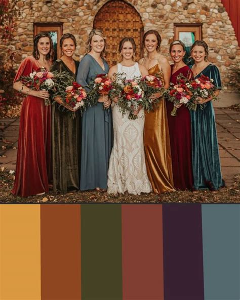wedding colors rustic bridesmaid dresses fall wedding bridesmaids