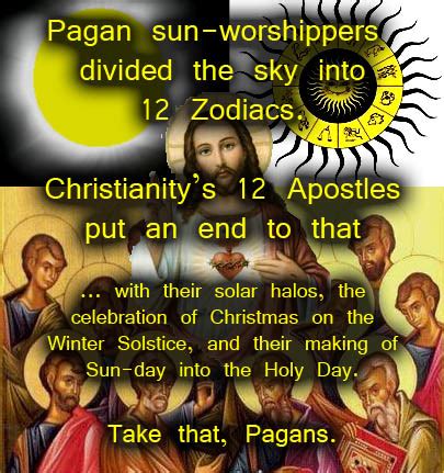 Pagan Sun Worship and the 12 Apostles