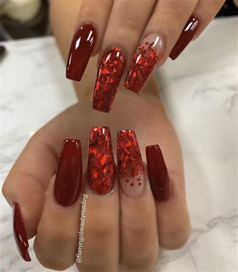 Sparkle and Shine with 50 Ravishing Red Glitter Nail Designs: Elevate Your Glam Game!