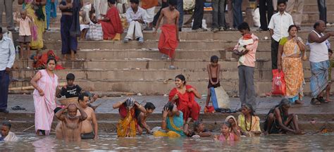 indians bathing   ganges river  varanasi india web keith
