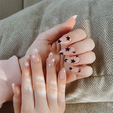 star nails star nails oval nails short acrylic nails