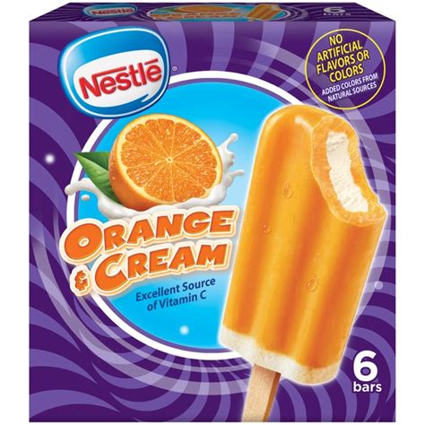 Nestle Orange & Cream Fruit Ice & Frozen Dairy Dessert Bars (6 ct ...