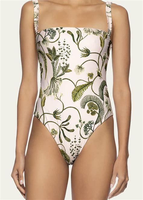 Agua by Agua Bendita Limon Habitat Ruffled One-Piece Swimsuit