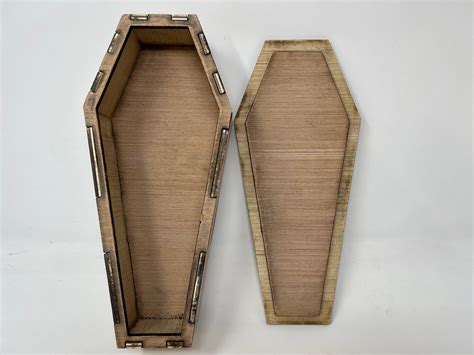 handmade large wooden coffin box  press  lid unfinished ready