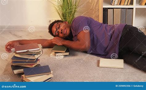 learning fatigue home study break lazy student nap stock footage