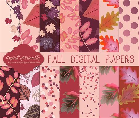 fall digital paper fall autumn digital paper autumn fall etsy