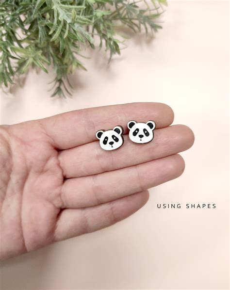 Cute Panda Stud Earrings Panda Bear Stud Earrings Animal - Etsy