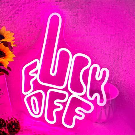 Amazon.com : Fuck Off Neon Sign, Neon Sign for Wall Decor Man Cave Pink