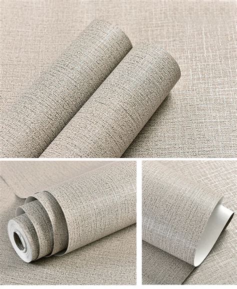 Home Wall Decoration Self-adhesive Wallpaper Linen Non-woven Fabric ...