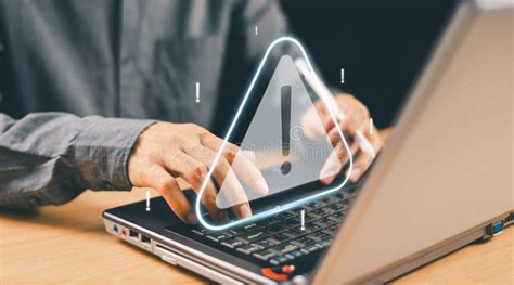 danger system warning hacked alert  computer screen stock image