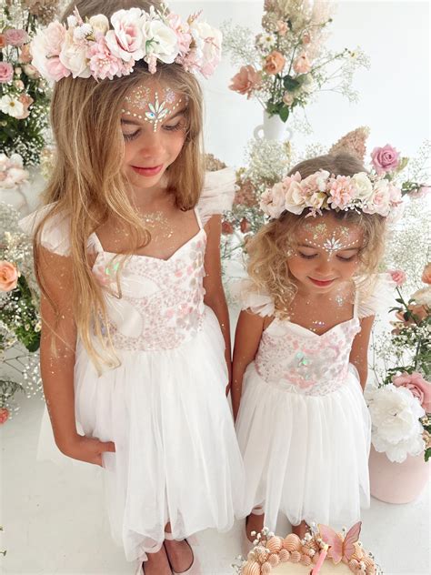 Starfish White Sparkle Sequin Girls Party Dress - Special Occasion Wear