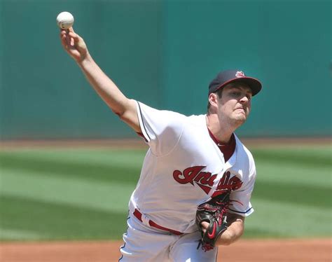 Cleveland Indians Trevor Bauer pitching against the Pittsburgh Pirates ...