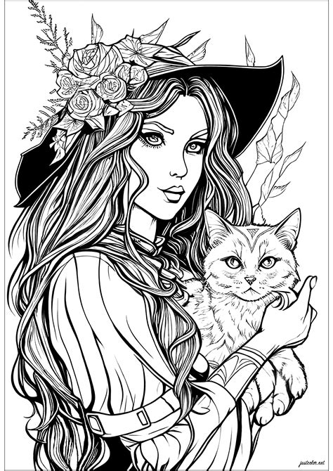 Witch Coloring Pages For Adults Printable - Free Printable Templates
