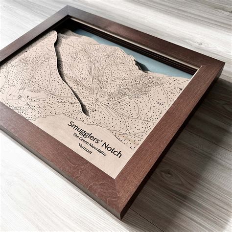Smugglers' Notch, VT Ski Trail Map Art | 3D Wood Ski Resort Art