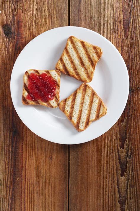 Grilled Toasted Bread with Jam Stock Photo - Image of appetizing, toast ...