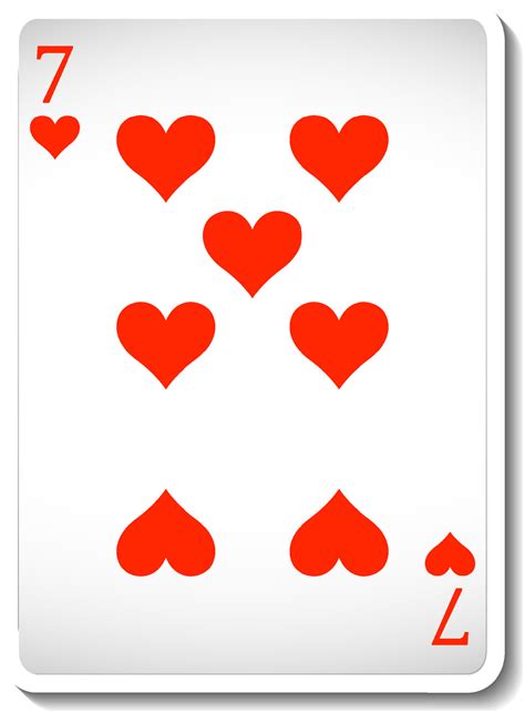 Seven of Hearts Playing Card Isolated 4009627 Vector Art at Vecteezy