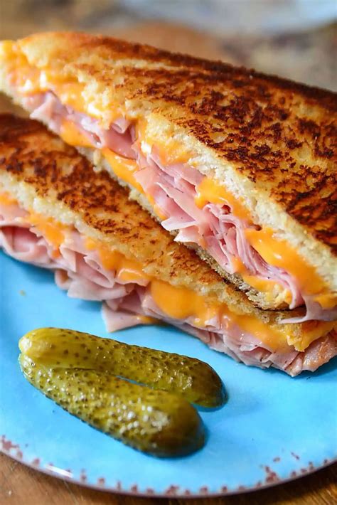 Delicious Grilled Ham and Cheese Sandwich | The Salty Pot