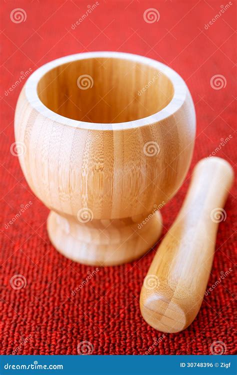 wooden mortar  pestle stock photo image  mixture