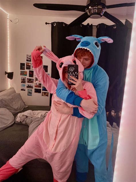Stitch and angel costume couple | Stitch pjs couples, Cute couple halloween costumes, Matching