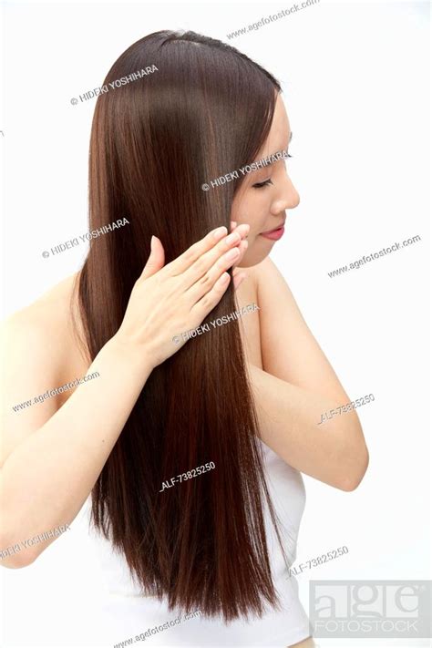Japanese woman with silky hair, Stock Photo, Picture And Royalty Free ...