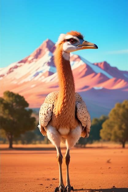 Premium AI Image | Ostrich large bird animal wallpaper background ...